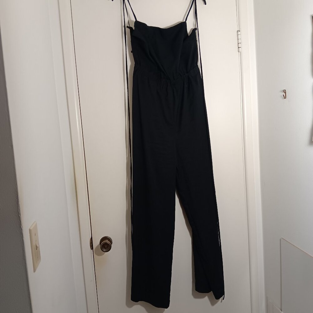 En Saison womens wide leg jumpsuit  black large chin casual